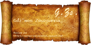 Gémes Zsuzsanna névjegykártya